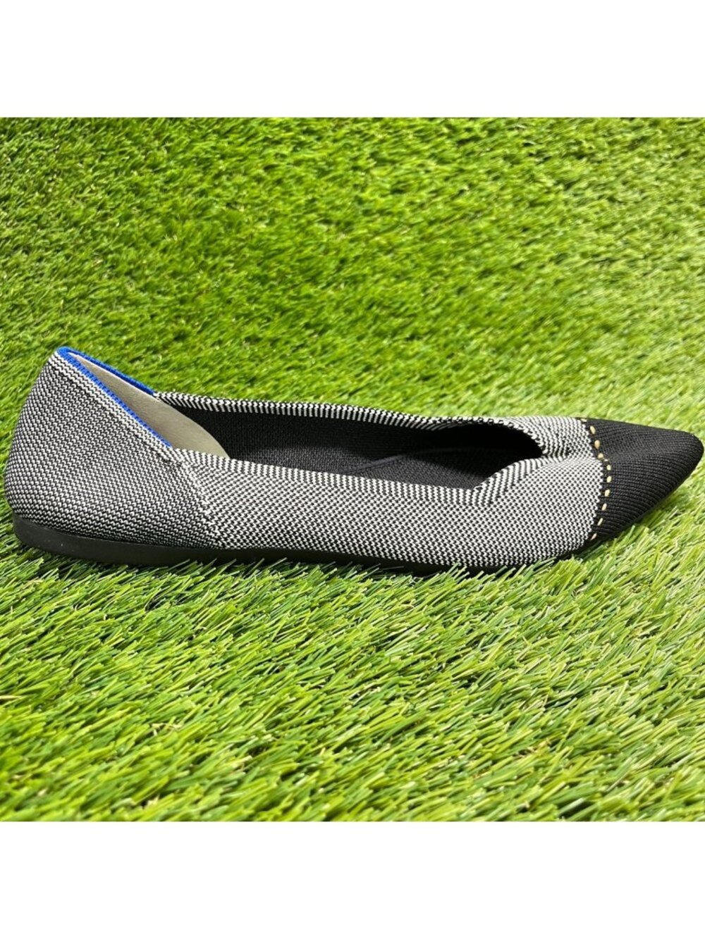 Rothy's The Point Womens Size 9 Black Gray Casual Classic Slip On Ballet Flats